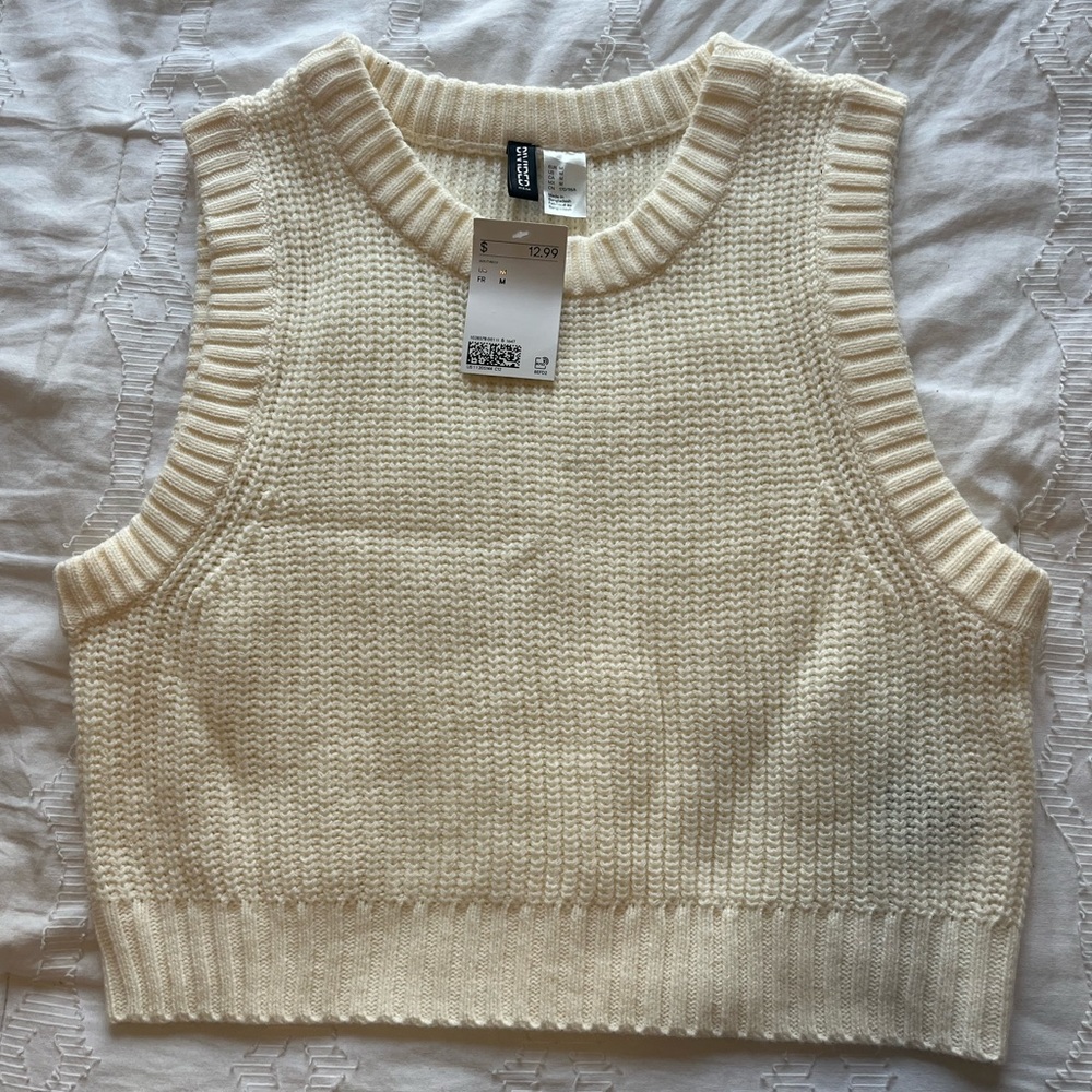 H&M cream sweater vest